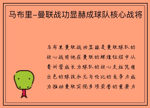 马布里-曼联战功显赫成球队核心战将
